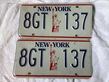 1986-2000 New York Liberty License Plate Set/Pair Tag 8GT 137