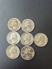 Lot of 7 Washington Quarters 90% Silver