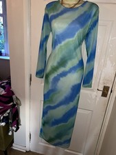 Ladies clothes boohoo mesh maxi  Dress Size 16 evening holiday 