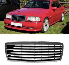 Passend f&uuml;r Mercedes C-Klasse W202 K&uuml;hlergrill Grill Chrom Schwarz 93-00