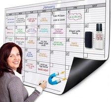 Magnetic Dry Erase Monthly Extra Large White Board Calendar for Wall 38x50