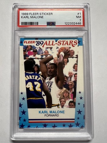 1989 Fleer Sticker Karl Malone #1 card
