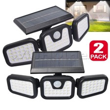 2Pack Outdoor 74-LED Solar Powered PIR Motion Sensor Wall Garden Security Lamp