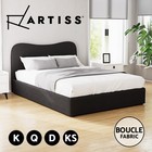Artiss Bed Frame King Single Double Queen King Size Base Boucle Black DARA