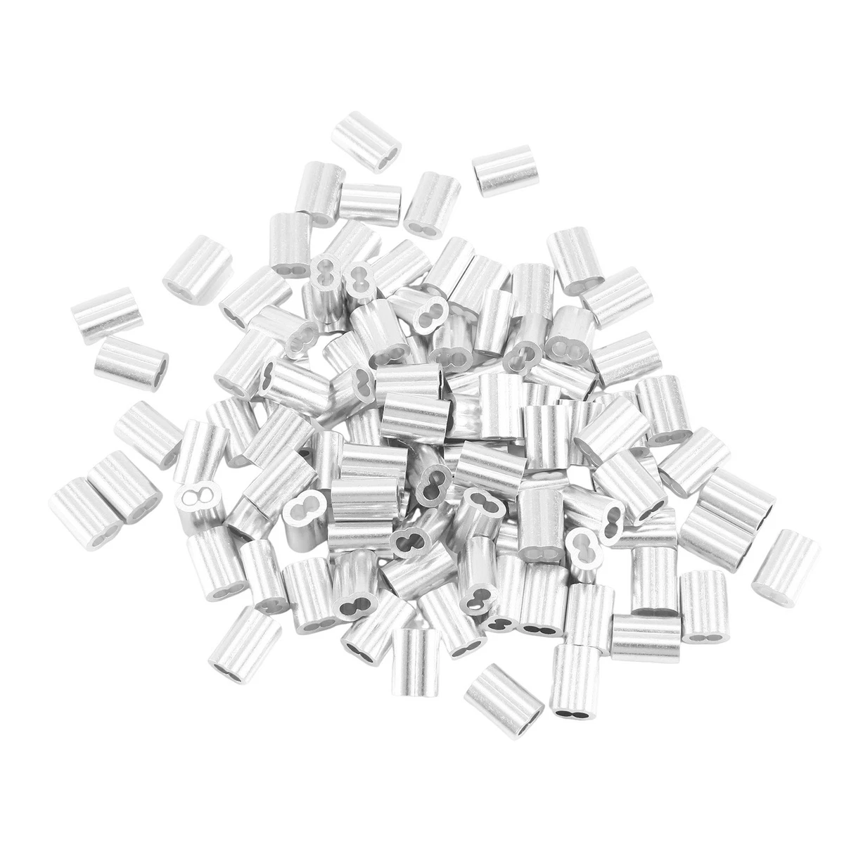 100pcs Aluminum Crimping Loop Sleeve for 3mm Diameter Wire Rope and Cable R4H2