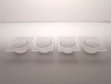 4x RARE Heisey NEW ERA Art Deco Frosted Rectangle Salt Cellars