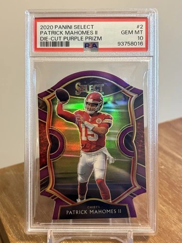 2020 Panini Select Concourse Patrick Mahomes II #2 Purple Prizm Die-Cut PSA 10