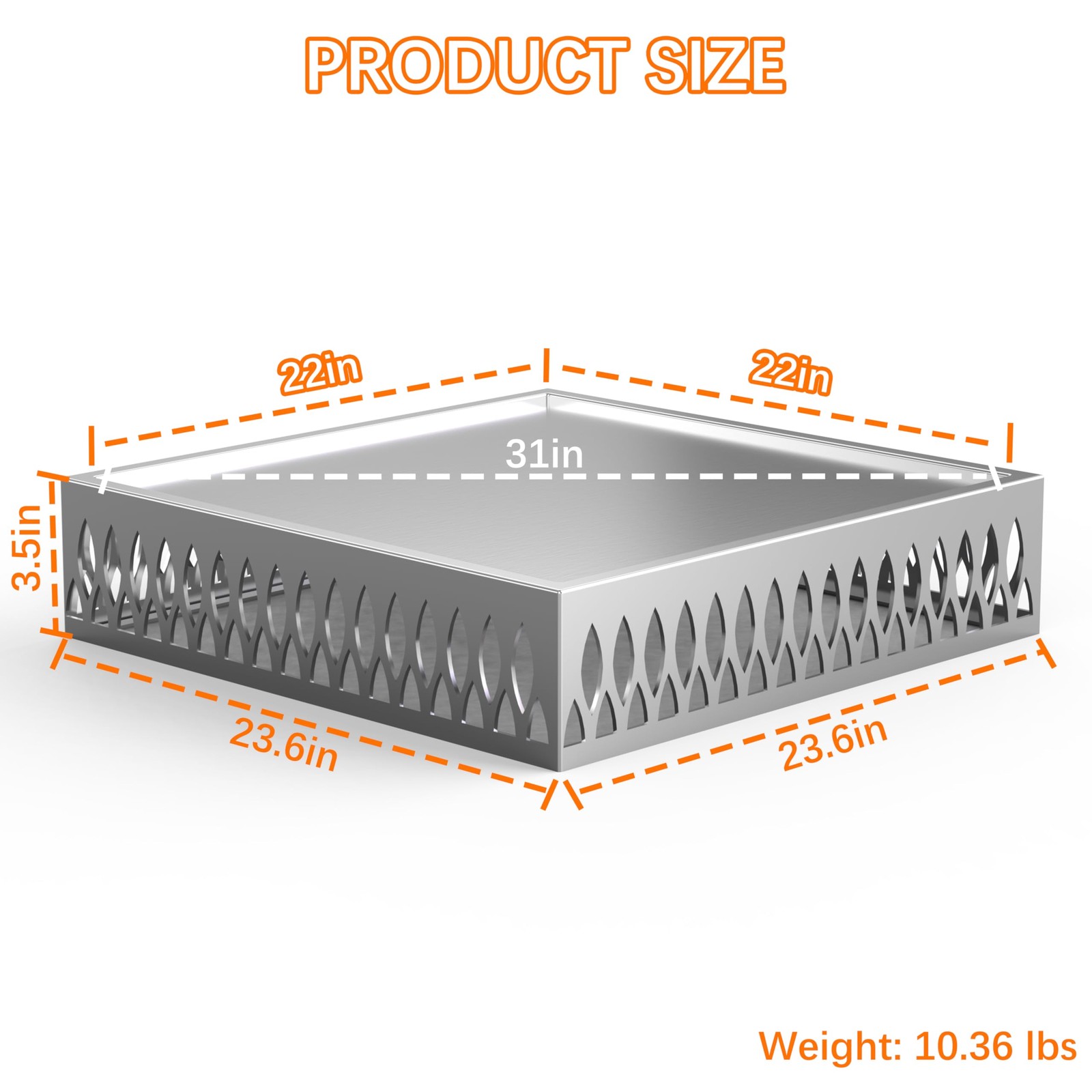 Lezbanz Stainless Steel Fire Pit Base for Surface Protection, X22 (23.6 ...