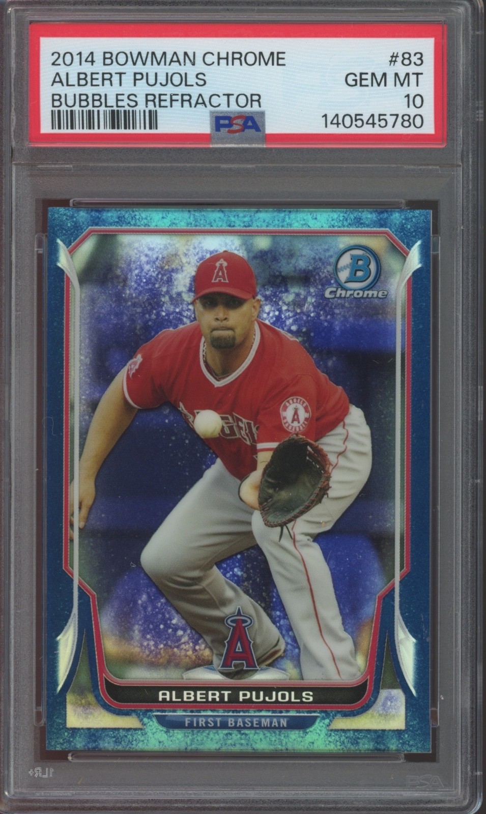 2014 Bowman Chrome Bubbles Refractor #83 Albert Pujols /99 Gem Mint PSA 10