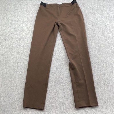 Elliott Lauren Dress Pants Womens 8 (31x30) Brown Twill Pull On Stretch Work