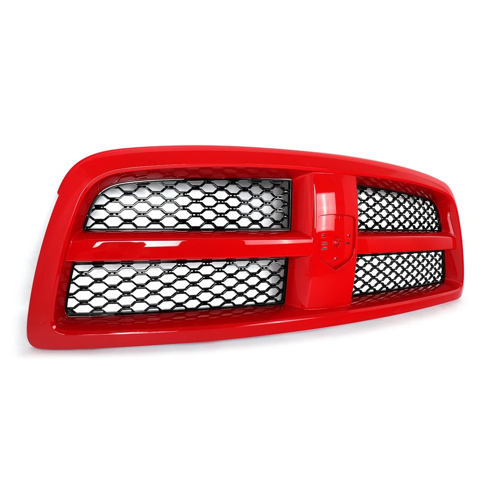 Grille For 2011-2012 Ram 1500 2009-2010 Dodge Ram 1500 ST Style Flame Red+Black Foto 2 de 4