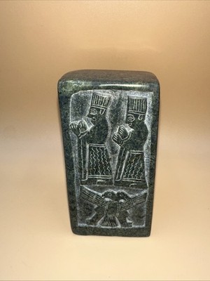 HAND-CARVED STONE REPLICA, ANCIENT HITTITE EMPIRE HIEROGLYPHIC ARTIFACT