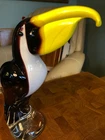 Murano Art Glass Pelican 10” Tall - Made in Italy- Black - White - Yellow -