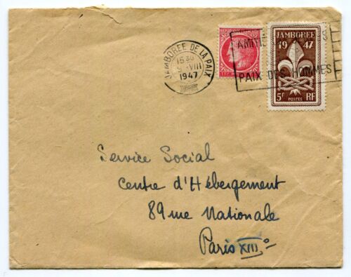 France 1947 Boy Scouts  World Jamboree de la Paix ,special stamp+cds on cover R! - Picture 1 of 1