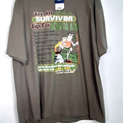 TSI Top 10 Survival Tips For DAD Graphic T-shirt XL Dad Gifts Fathers Day B-Day 