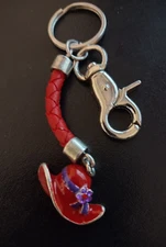 Red Hat Purple Accents Clip Keychain Accessory