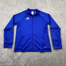 Adidas Youth Tiro 17 Soccer Track Jacket Zip Up Size Large Royal Blue