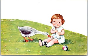 Bebe Et L Oie Themes Illustrateur Carte Postale Ancienne Ref Vp5629 Ebay