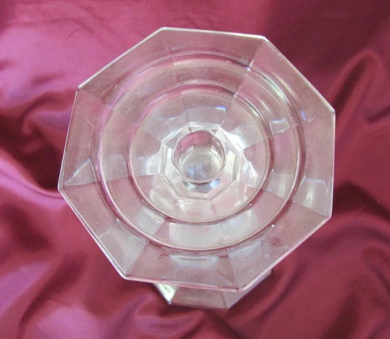 19C ANTIQUE CLEAR CRYSTAL GLASS CANDLESTICK HOLDER - Image 3 of 4