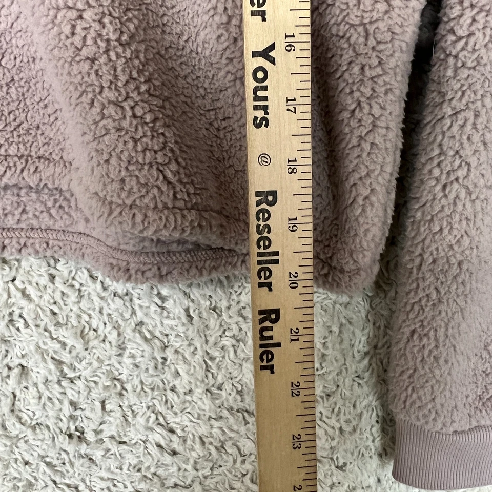 Sudadera con capucha Sherpa de vellón recortada Gilly Hicks para mujer talla grande púrpura comodidad para salón Foto 3 de 4