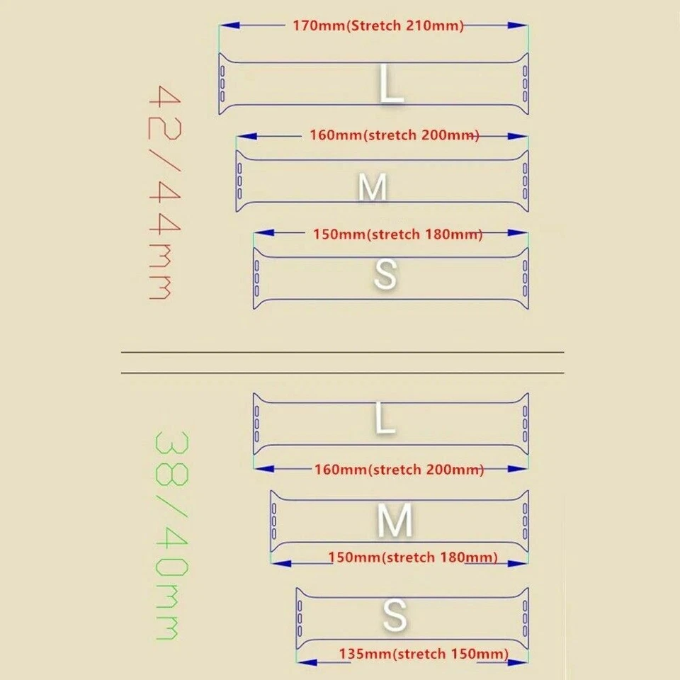 Correa de silicona para Apple Watch Series SE 6 5 4 3 44/40 mm 38/42 mm Foto 4 de 4