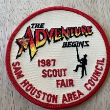 Vintage BSA 1987 Sam Houston Adventure Scout Fair Boy Scouts America Camp Patch