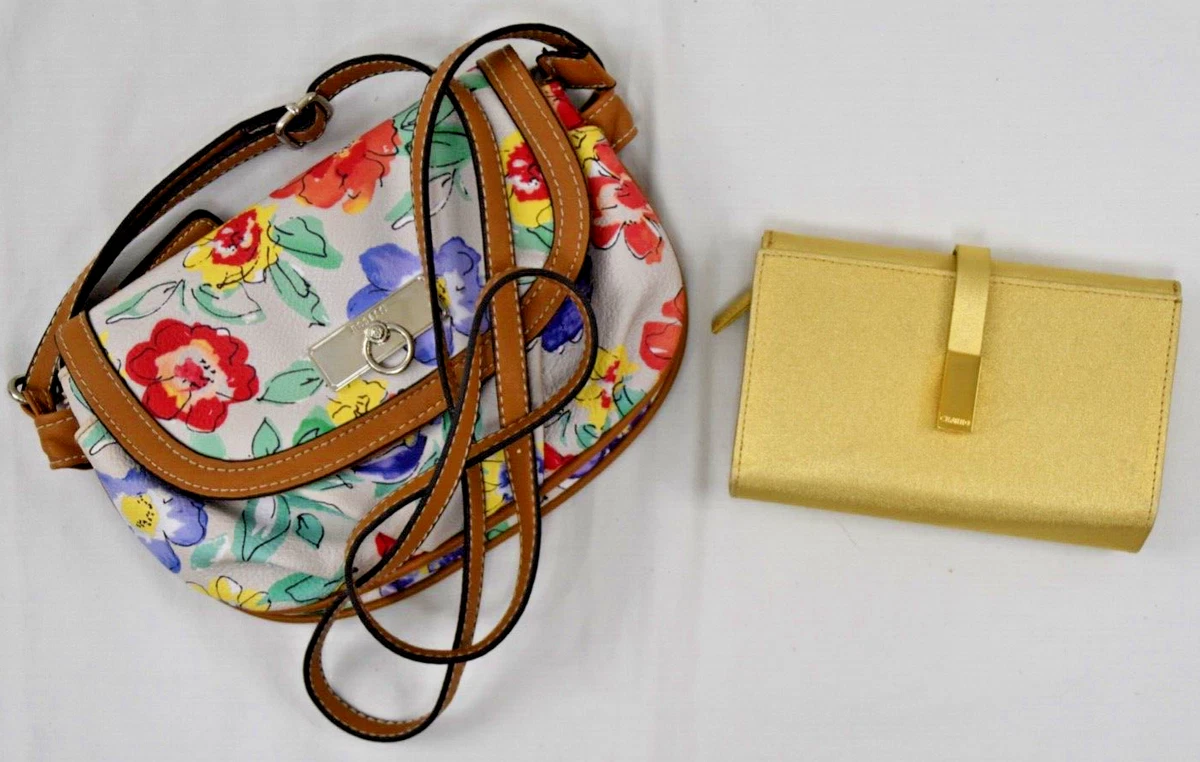 Rosetti Floral Women s Handbag Purse Pocketbook Charro Gold CC Trifold Holder
