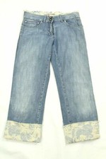 Roberta Scarpa Women's Jeans Capri Cuffed Denim Made In Italy