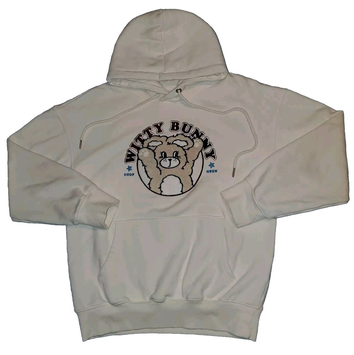 Size 1 MEDIUM Kirsh Witty Bunny Hoodie Embroidered Chenille