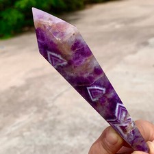 202G Natural Amethyst Quartz Crystal Single Tip Termination Wand Point Healing