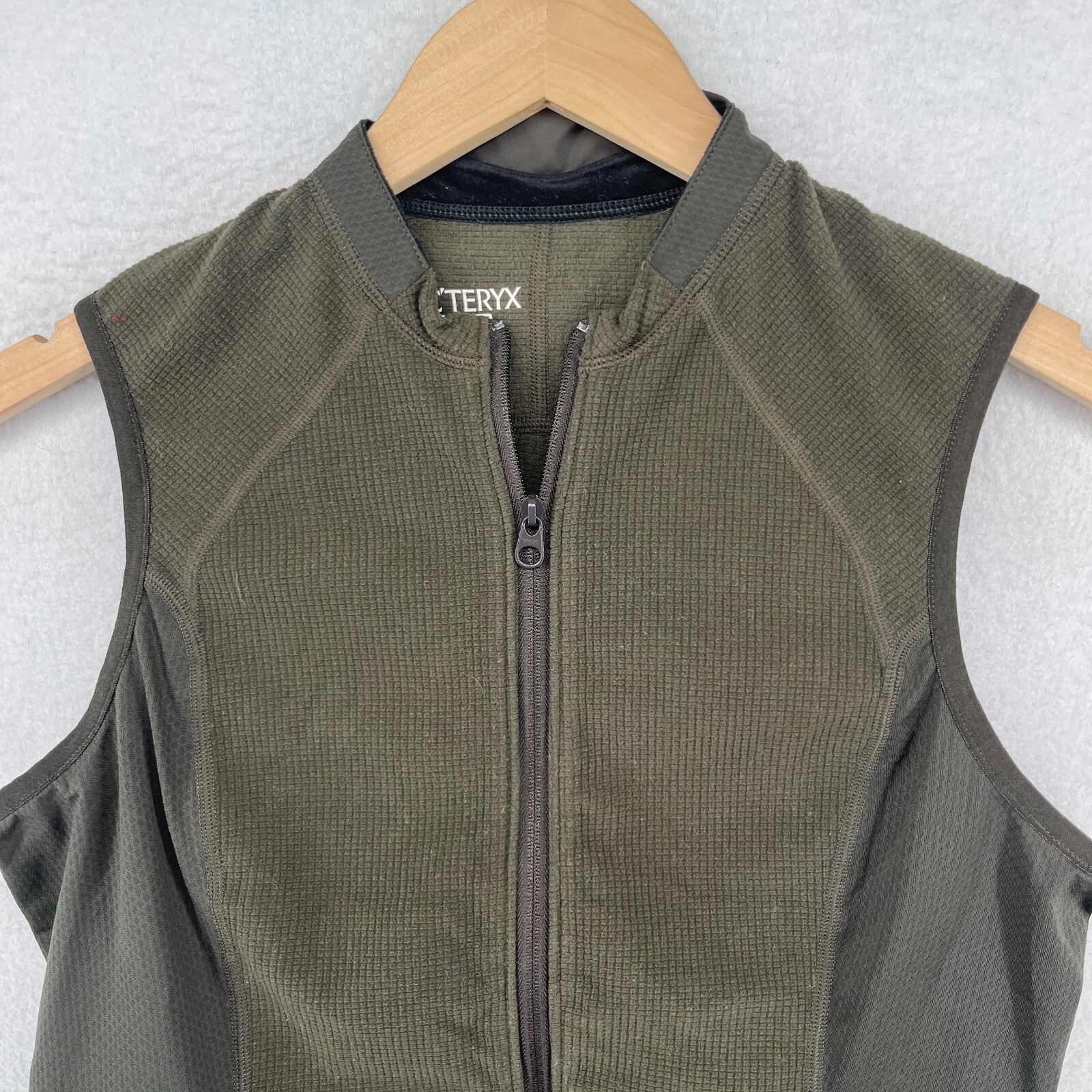 Gilet ARC'TERYX Donna Pile Termico Cerniera Intera Strato Base Senza Maniche Verde