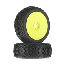 AKA14007XRY 1/8 Buggy Impact Soft EVO Wheels Mounted Yellow - 17mm (2)