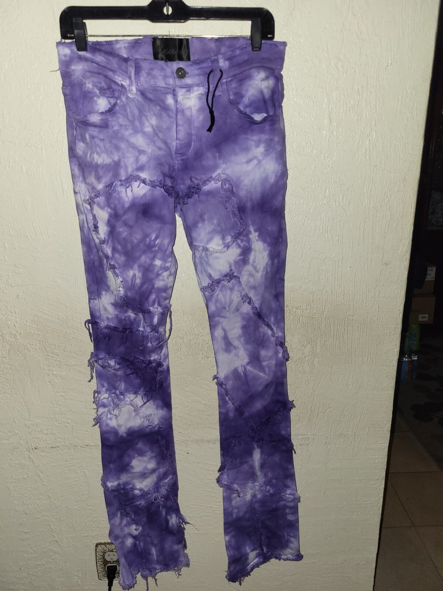 Valabasas Jeans 29x34 Stacked Denim Flare Ironic Purple