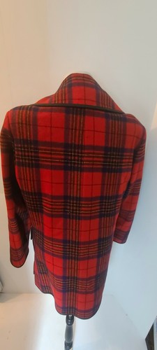 Pendleton Mackinaw Coat Plaid Blanket Cruiser Hunting Jacket Pea Coat Med Read! - Bild 5 von 10