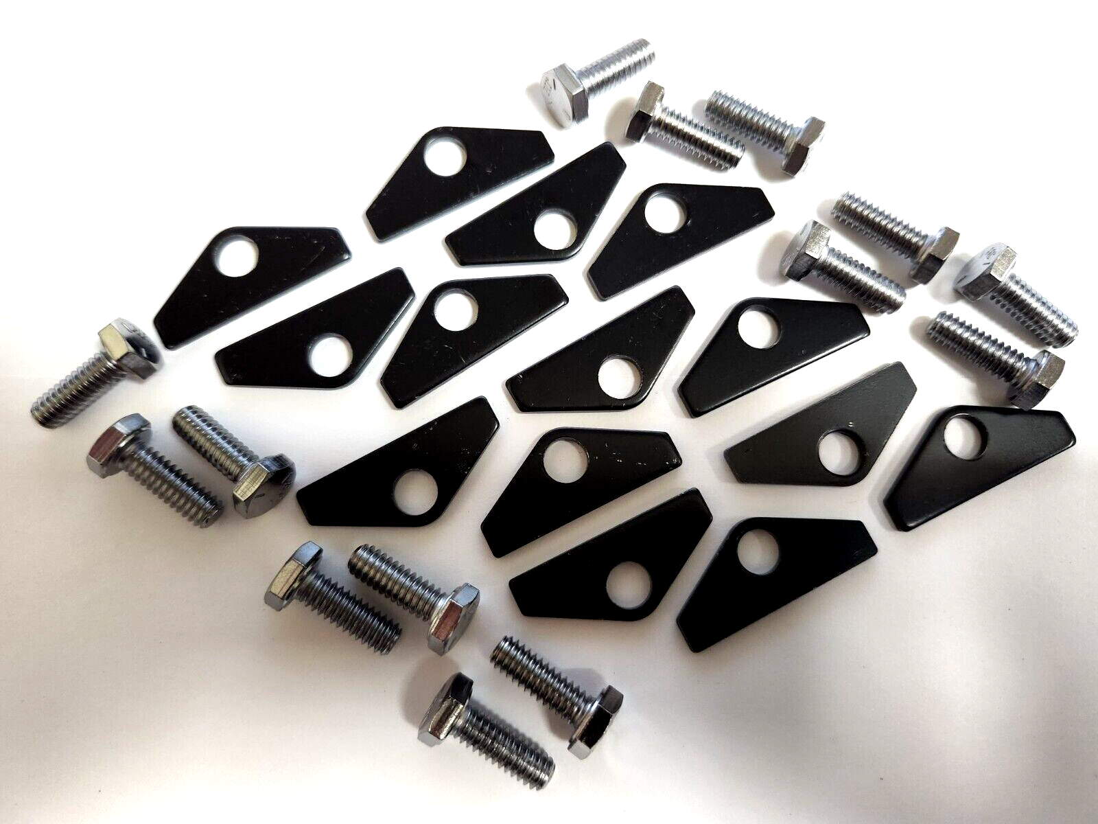 Chrome Valve Cover Bolt And Black Spreader Tab, Set, Big Block Chevy