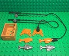 Lego 2 City Mini Figures Fishing Pole Rod w/ Black String,2 crab,4 fish,1 Crate