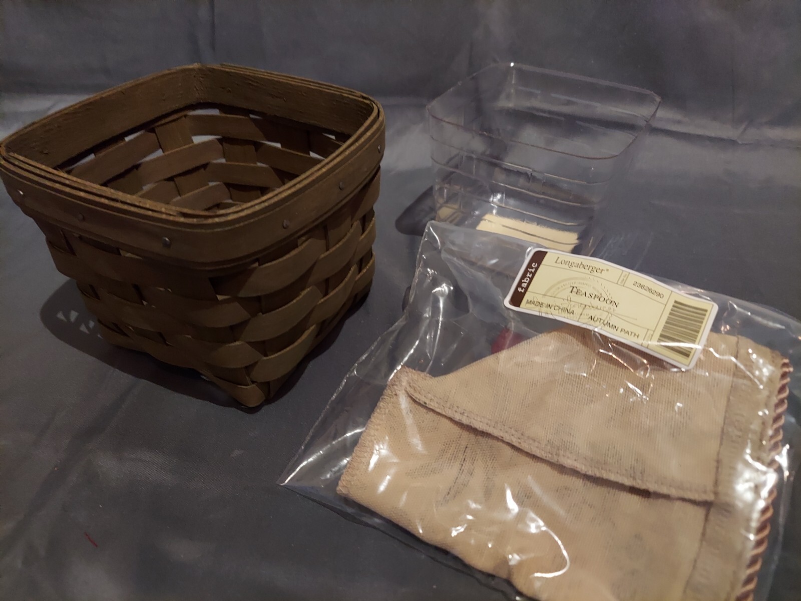 LONGABERGER TEASPOON BASKET w/ Liner & Protector 2008 eBay