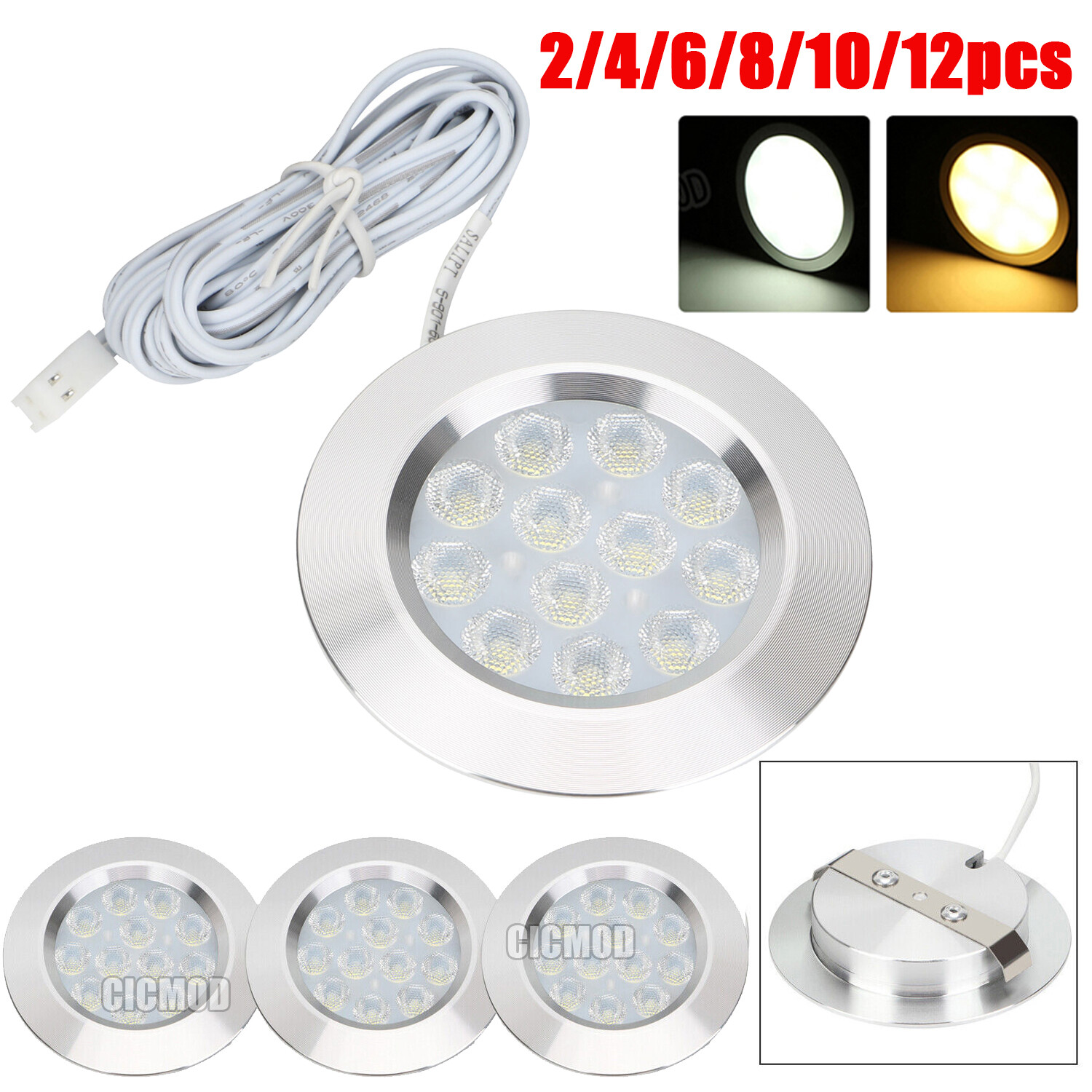 12V Recessed LED Spot Ceiling Lights Camper Van Caravan Motorhome Boat Downlight