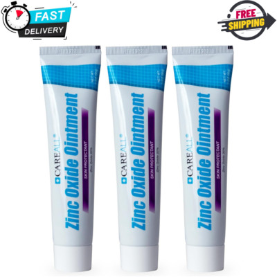Zinc Oxide 20% Skin Protectant Barrier Ointment 2 Oz (3 Pack), Relieves, Treats