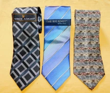 LOT OF 3 DESIGNER NEW WITH TAGS TIES - CLAIBORNE, STEVEN LAND, STACY ADAMS.