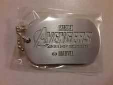 Marvel Avengers Age of Ultron Dog Tag SILVER Etched Keychain RARE New