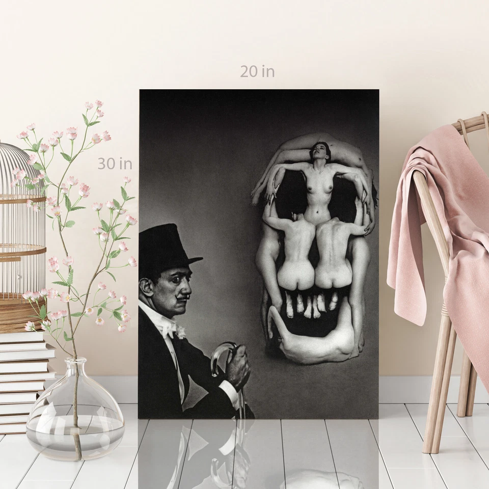 Impresión de cuadro de arte de pared en lienzo de calavera de Salvador Dalí - Dalí Foto 2 de 4