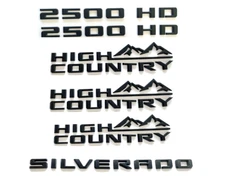 6pcs  Black 2019-2023 Chevrolet Silverado 2500 HD High Country Emblem Badge Kit