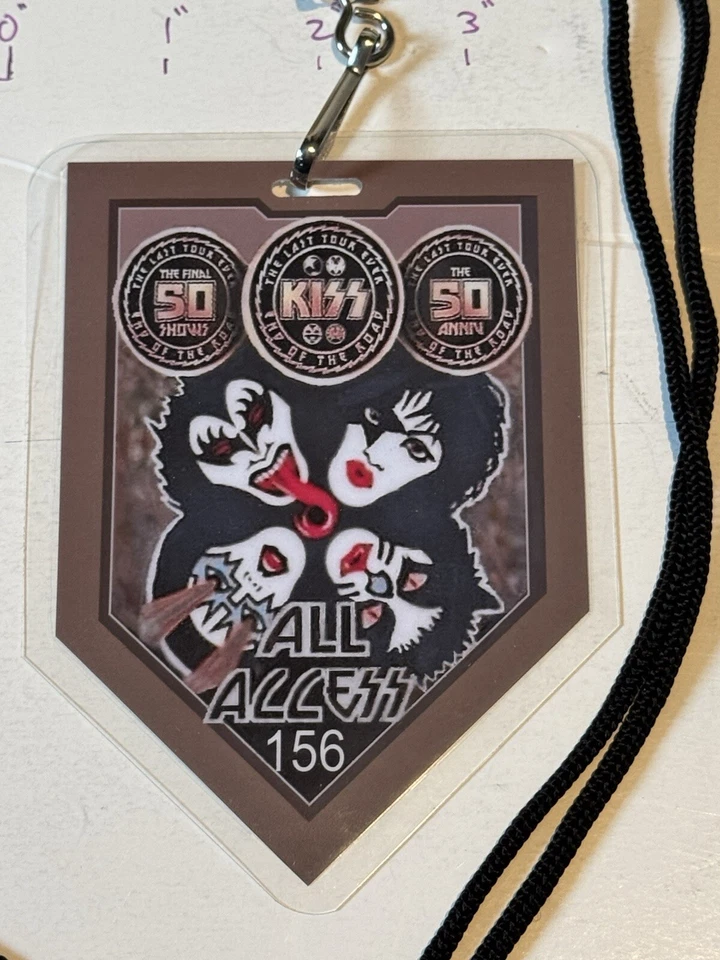 Kiss Commemorative 2023 End Of The Road Tour Backstage Pass/Laminate & Lanyard - Image 2 of 2
