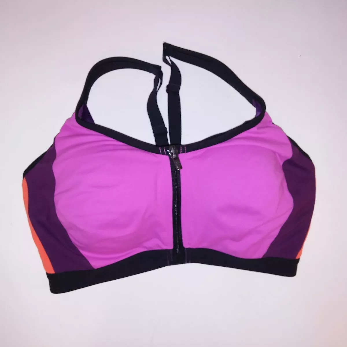 Victoria Secret Sports Bra 34DD Knockout Double Layer Pink Purple Orange