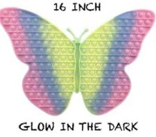 16" GLOW IN THE DARK BUTTERFLY BUBBLE POPPER SILICONE STRESS RELIEVER TOY TY514