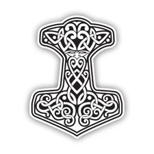 Hammer of Thor Symbol Sticker Decal - Weatherproof - norse norsemen god thunder