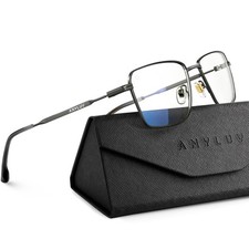 Blue Light Glasses Men Woman Lightweight Metal Computer Glasses Anti Eyestrai...