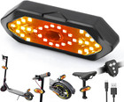 E Scooter Indicator, Bike Turn Signal with USB Remote Control Rechargeable 180°A