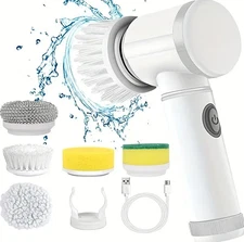 1pcs Electric Spin Scrubber – Cordless Cleaning Brush with 5 Replaceable Heads